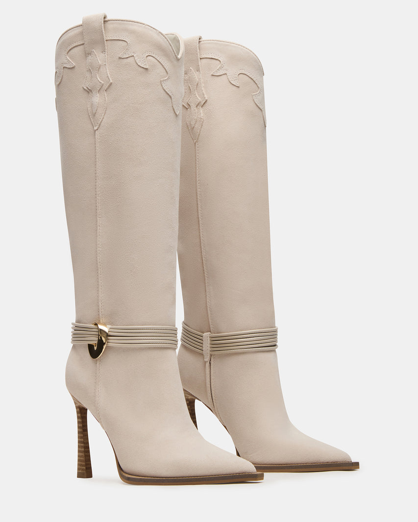 Bone Suede Boots