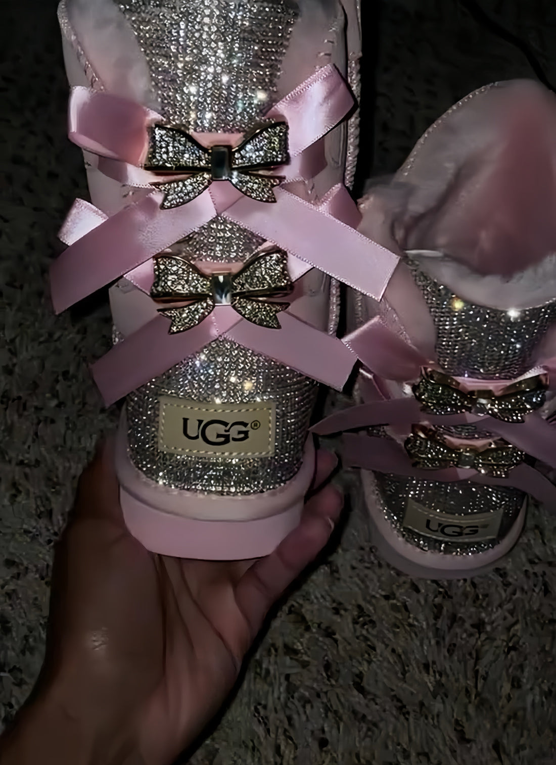 Sparkling Bow Embellished Boots