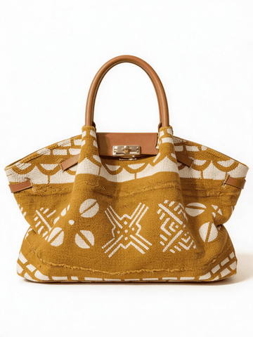 Leather Accents Tribal Tote