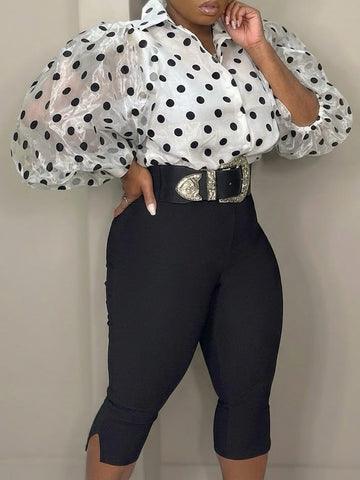Polka Dot Statement Blouse