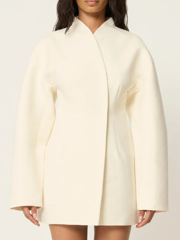 Exaggerated Silhouette Tailored Mini Dress