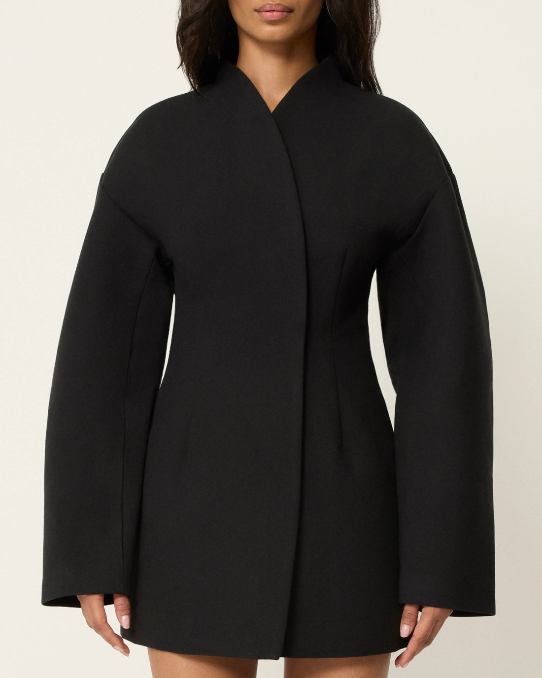 Exaggerated Silhouette Tailored Mini Dress