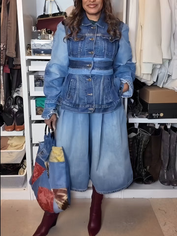 Denim Peplum Jacket