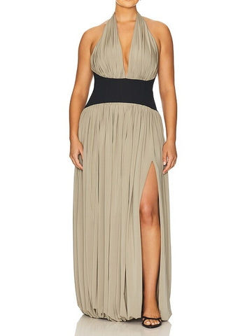 Elegant Draped Maxi Dress