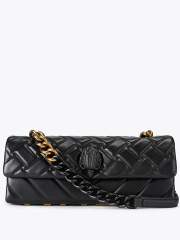 Gold Lettering Quilted Leather Crossbody Bag