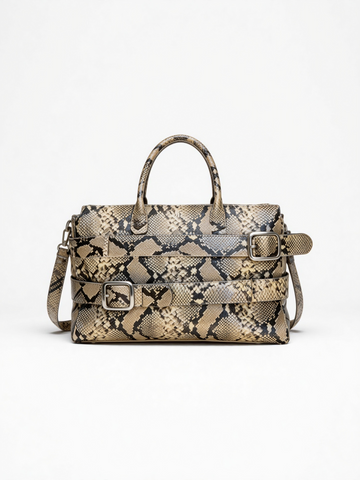 Retro Serpent Print Tote Bag