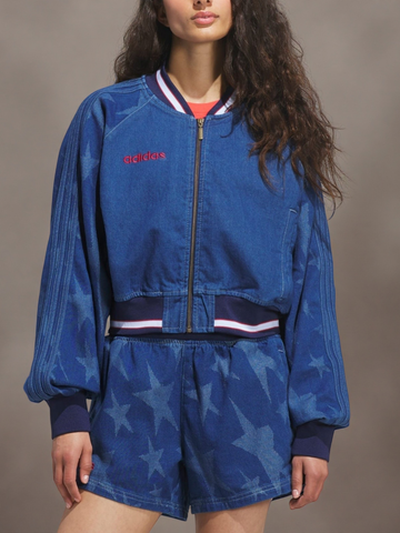 Demin Varsity Bomber Jacket Set
