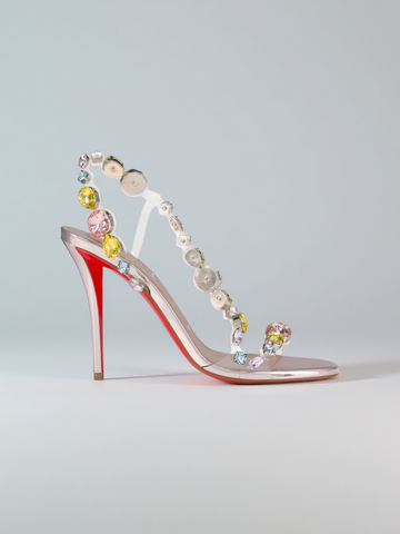 Jewel Two-Tone Crystal High-Heel Sandals