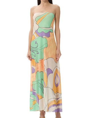 Floral Print Strapless Dress
