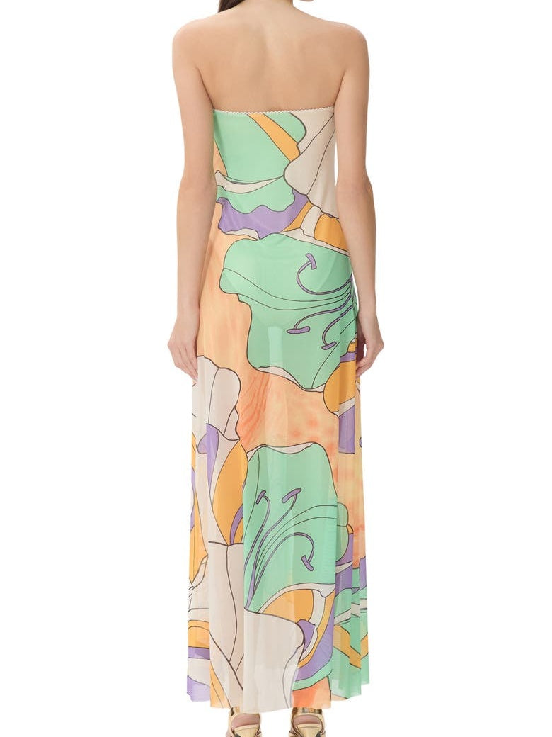 Floral Print Strapless Dress