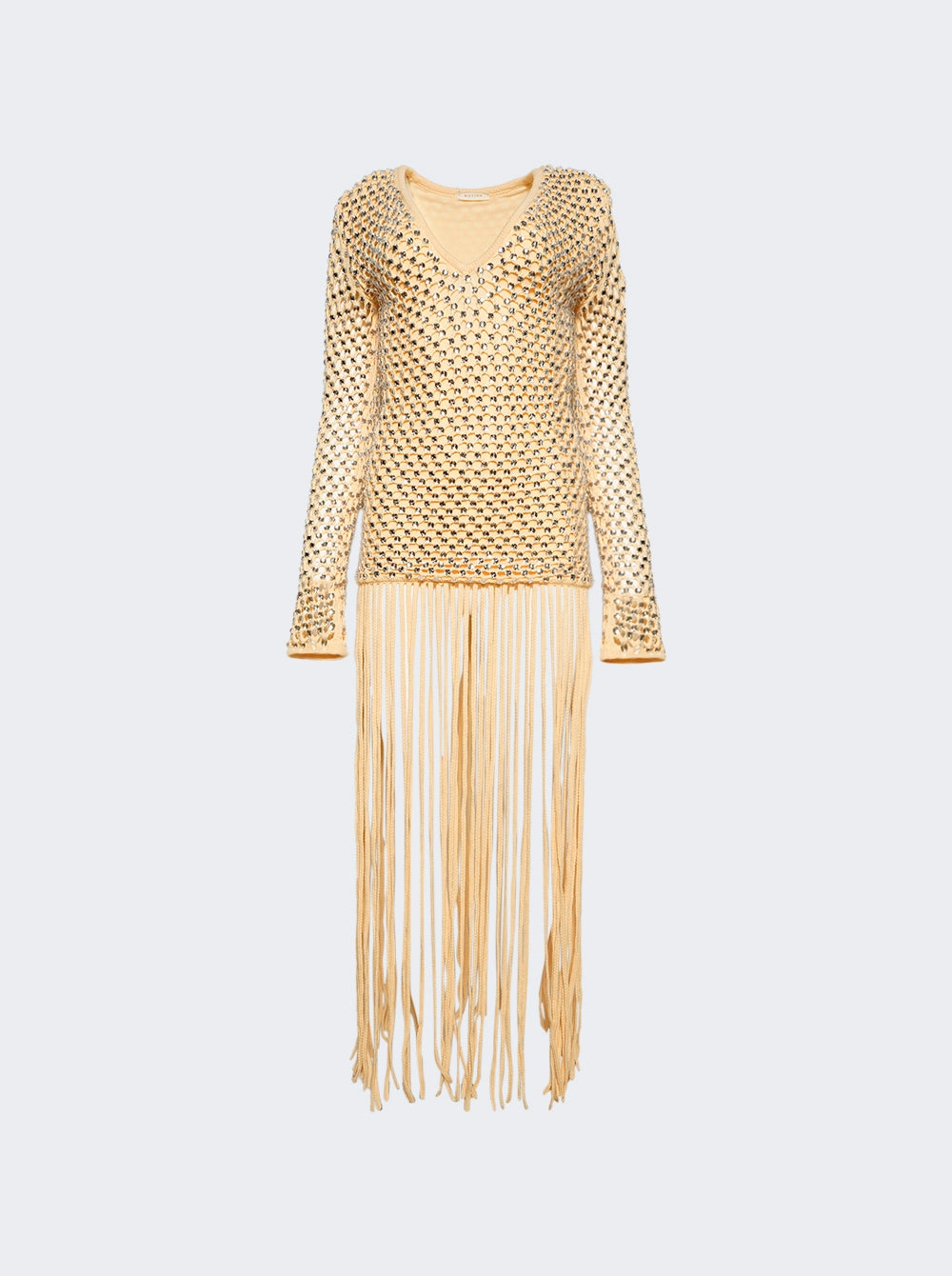 Long Sleeve Gala Gown Sand