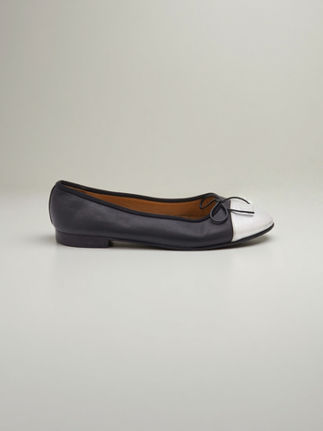 Leather Cap Toe Ballet Flat