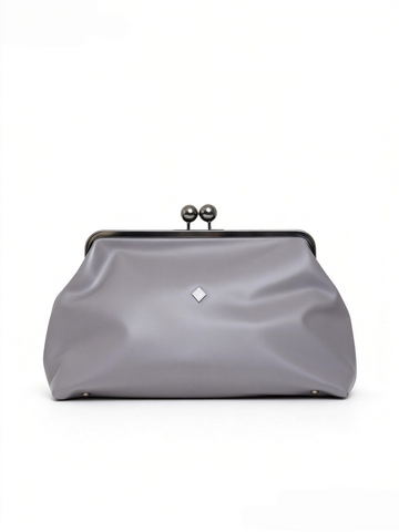 Gery Leather Clutch Bag